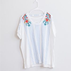 Johnny Was Striped Tee Small